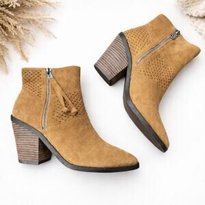 Lucky Brand Ramses Brown Suede Ankle Boho Boots 10M | Genuine Leather | New